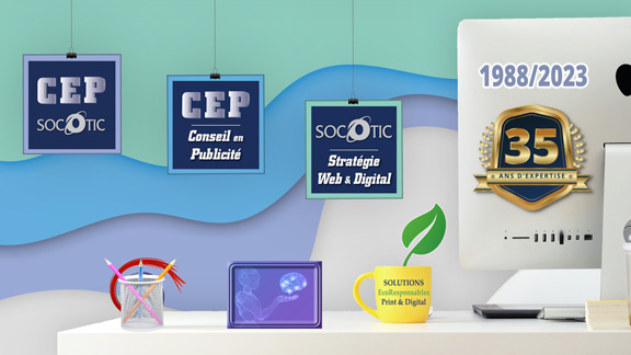 35 ans d'expertise dans la communication et la publicité print et digital pour CEP-SOCOTIC