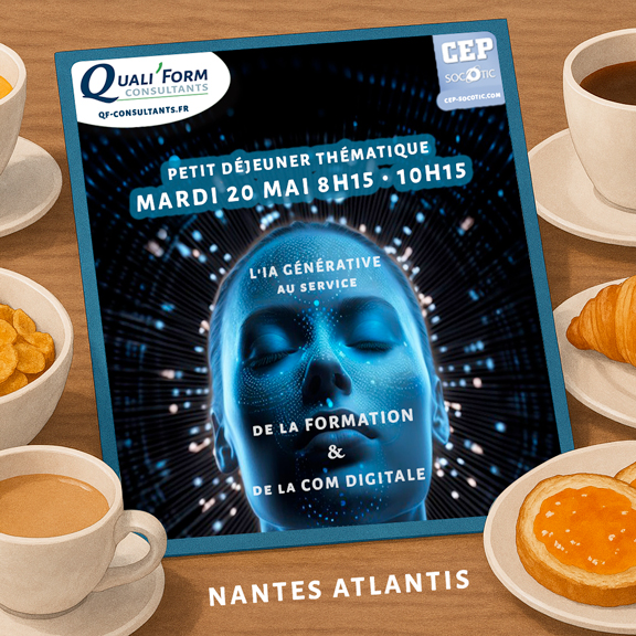 Image Petit déjeuner thematique l'IA au service de la formation et de la communication digitale | Actu CEP-SOCOTIC