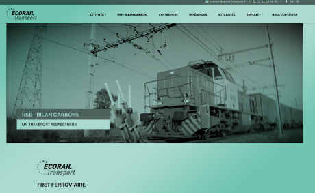 site internet du specialiste du fret ferroviaire ecorail transport realise par cep-socotic creation ( site internet joomla wordpress WooCommerce prestashop webmaster) installe a proximite de ballan_mire 37510